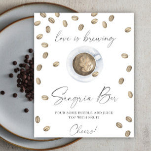 Affiche L'amour brasse la douche nuptiale sangria bar
