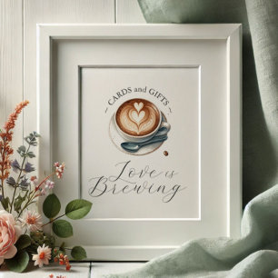 Affiche L'amour brasse les cartes de Fête des mariées et l