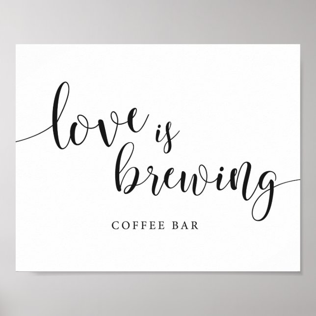 Affiche L'amour brasse Rustique Mariage Coffee Bar Sign (Devant)