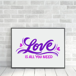 Affiche L'Amour, C'Est Tout Ce Dont Vous Avez Besoin, Lett