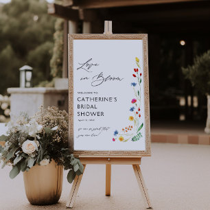 Affiche L'amour dans la Fête des mariées en fleur Bienvenu