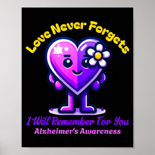 Affiche L'amour de la maladie d'Alzheimer oublie Je me sou