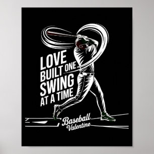 Affiche L'amour de la Saint-Valentin de baseball construit