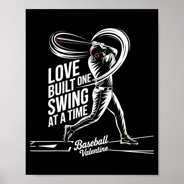 Affiche L'amour de la Saint-Valentin de baseball construit (Devant)