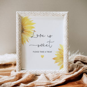 Affiche L'amour de tournesol est doux, prenez une friandis