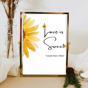 Affiche L'amour de tournesol est doux, prenez une friandis