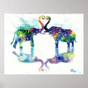 Affiche L'amour des éléphants