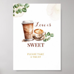 Affiche L'amour du café brasse L'amour est un signe de fêt
