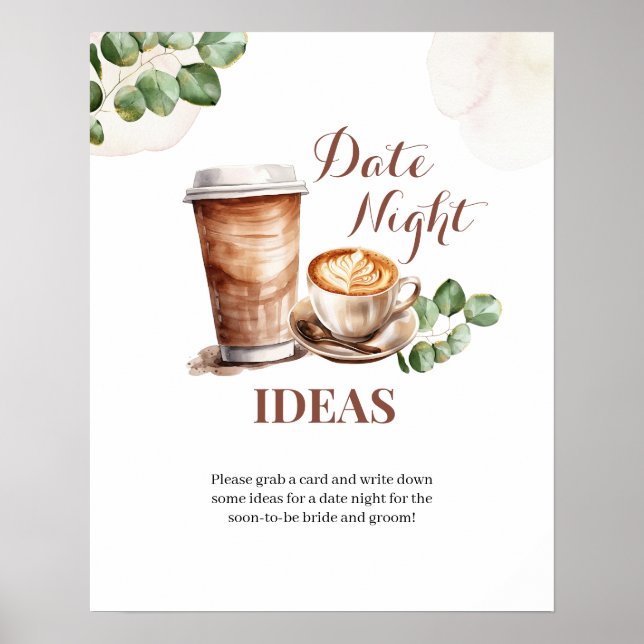 Affiche L'Amour du café mijote Signe de jeu d'idée de soir (Devant)