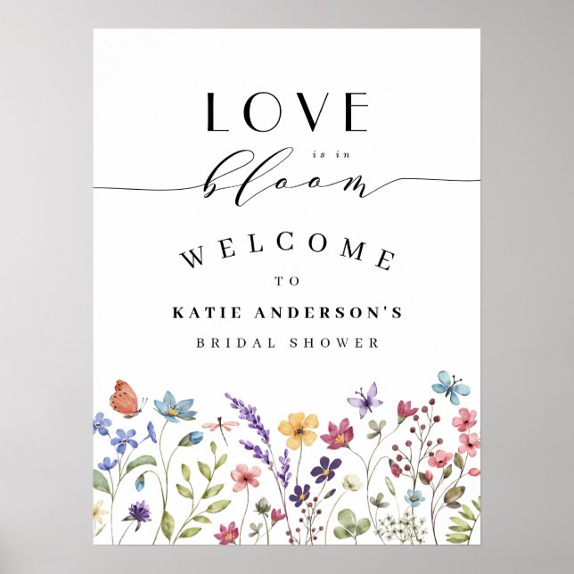 Affiche L'amour en fleurs Mariage Floral Printemps Été (Devant)