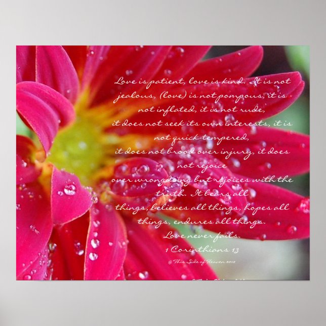 Affiche L'amour est.....1 Corinthiens 13 (Devant)