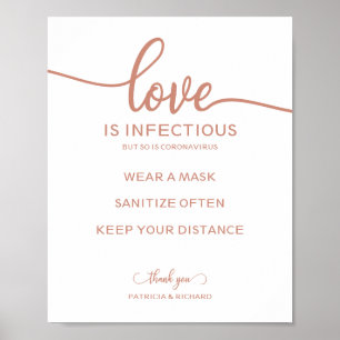 Affiche L'amour est contagieux mais le coronavirus aussi p