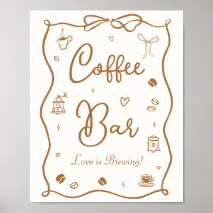 Affiche L'amour est dans la tasse Mariage Café Mariée