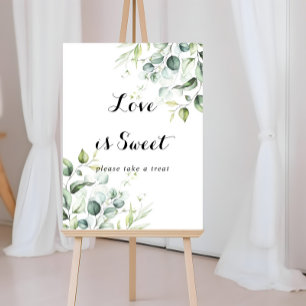 Affiche L'amour est douce aquarelle Eucalyptus signe vert