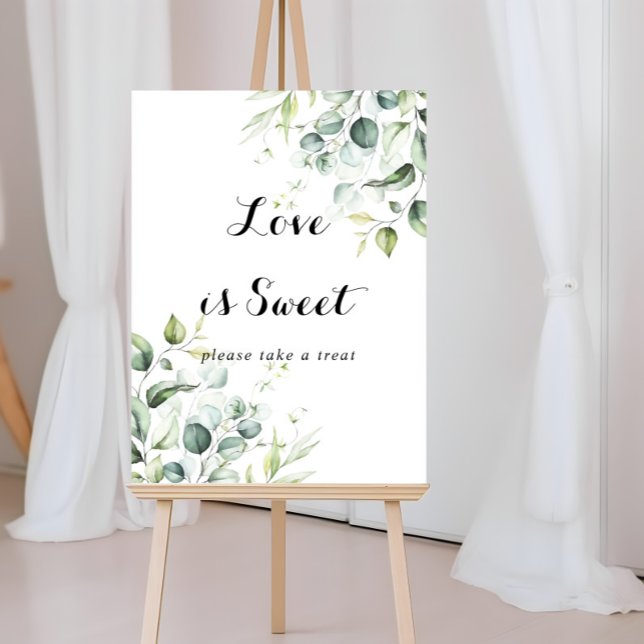 Affiche L'amour est douce aquarelle Eucalyptus signe vert (Créateur téléchargé)