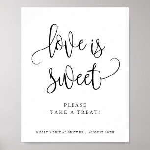 Affiche L'amour est doux minimaliste Calligraphie Favorise