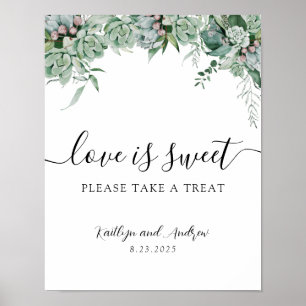 Affiche L'amour est doux, prenez donc une friandise