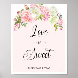 Affiche L'amour est doux Prenez un traitement Signe rose e
