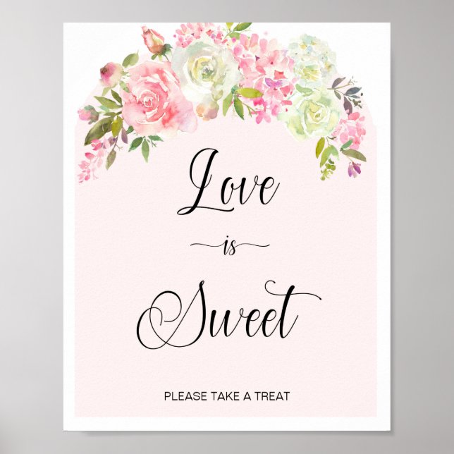 Affiche L'amour est doux Prenez un traitement Signe rose e (Devant)