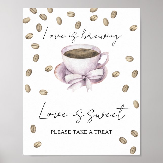 Affiche l'amour est doux, prenez une friandise mariage caf (Devant)