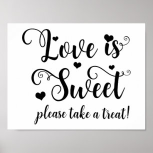 Affiche L'amour est doux, prenez une friandise Panneau de 