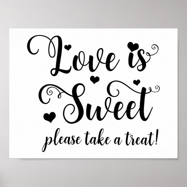 Affiche L'amour est doux, prenez une friandise Panneau de  (Devant)