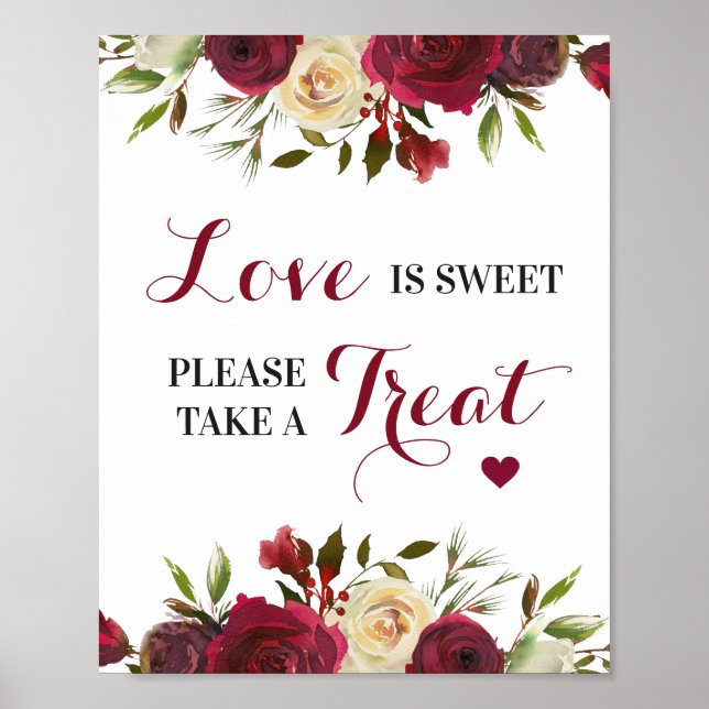 Affiche L'amour est doux, prenez une friandise Signe de ma (Devant)