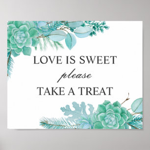 Affiche L'amour est doux, prenez une friandise. Succulente