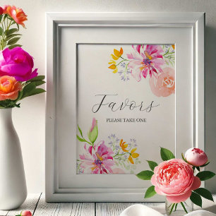 Affiche L'amour est en Fleur Faveur Signer Fleurs roses Vi