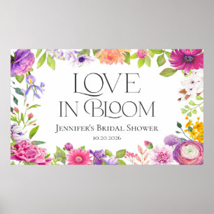 Affiche L'amour est en fleurs Douce Fête de Mariage à l'