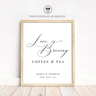 Affiche L'amour est en train de faire du café de mariage n