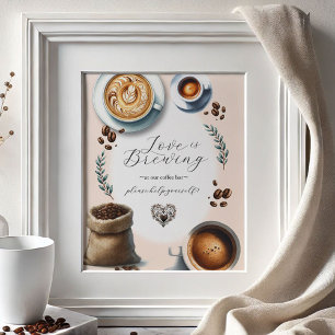 Affiche L'amour est en train de préparer un café Panneau d