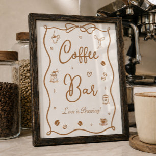 Affiche L'amour est en train de se préparer Bar à café pou