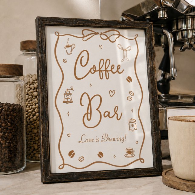 Affiche L'amour est en train de se préparer Bar à café pou (Créateur téléchargé)