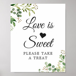 Affiche L'amour est feuilles de verdure d'eucalyptus doux