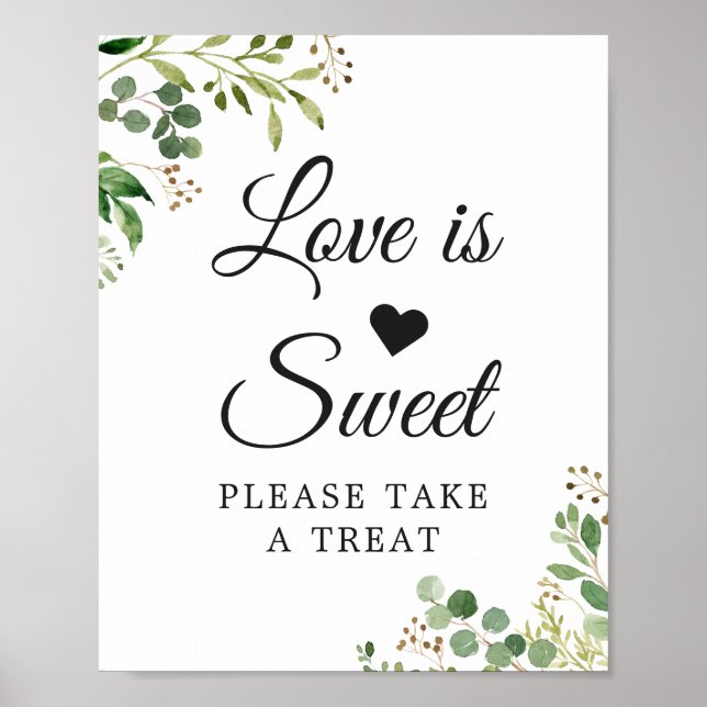 Affiche L'amour est feuilles de verdure d'eucalyptus doux (Devant)