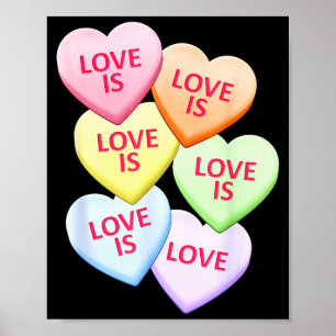 Affiche L'amour est l'amour Gay Pride Cœur de bonbon Saint