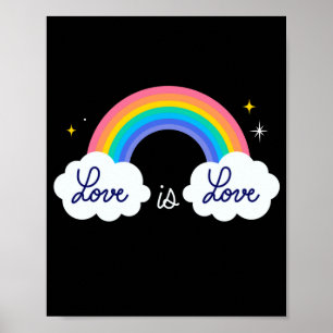 Affiche L'amour est l'amour. LGBT+pride. Arc-en-ciel
