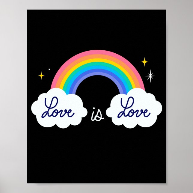 Affiche L'amour est l'amour. LGBT+pride. Arc-en-ciel (Devant)