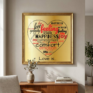 Affiche L'amour est le coeur en forme de mot Cloud Répéter