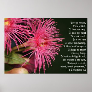 Affiche L'amour est Patient Bible verse Mariage Cadeau