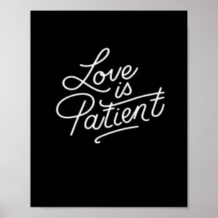 Affiche L'amour est patient Corinthe Écriture Typographie