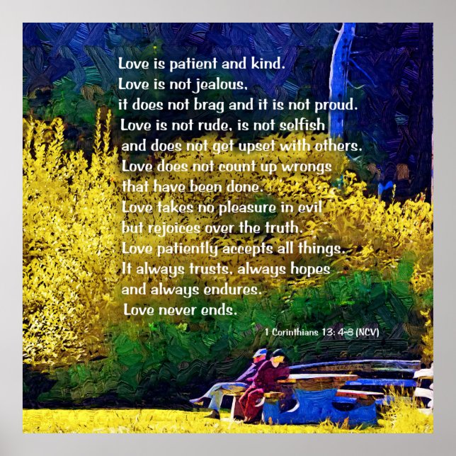 Affiche L'Amour Est Patient : Couple Dans Le Parc (Devant)