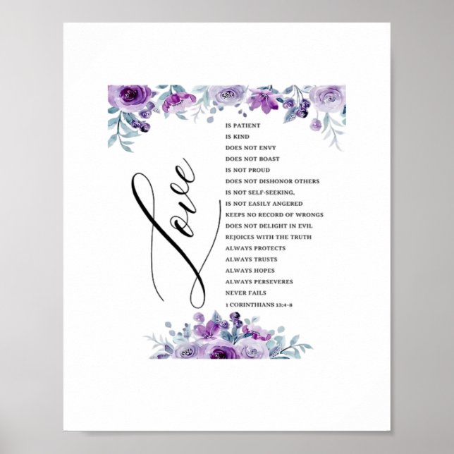 Affiche L'amour est patient, Kind ne jalouse pas Verset bi (Devant)