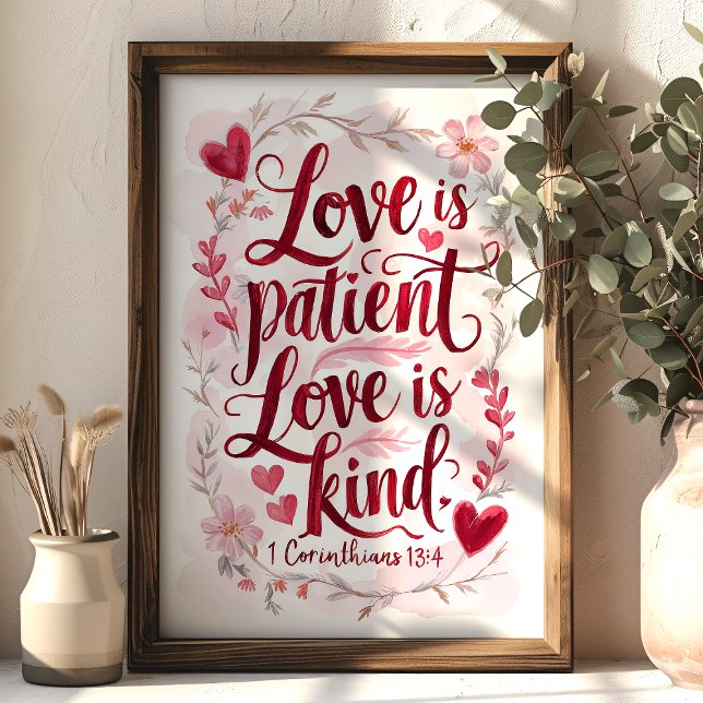 Affiche L'amour est patient L'amour est genre 1 Corinthien (Créateur téléchargé)