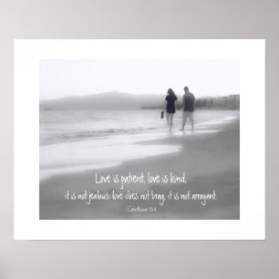Affiche L'amour est patient L'amour est genre Cor 13:4 Bib