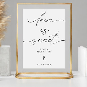 Affiche L'amour est sucré Bonbons Buffet Mariage
