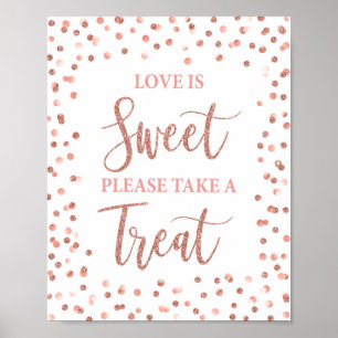 Affiche L'amour est sucré S'il vous plaît prendre un Rose 