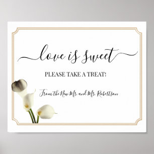 Affiche L'amour est Sweet Dessert Table Mariage Vert Signa