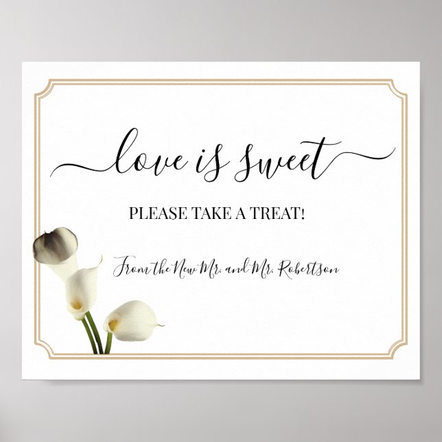 Affiche L'amour est Sweet Dessert Table Mariage Vert Signa (Devant)